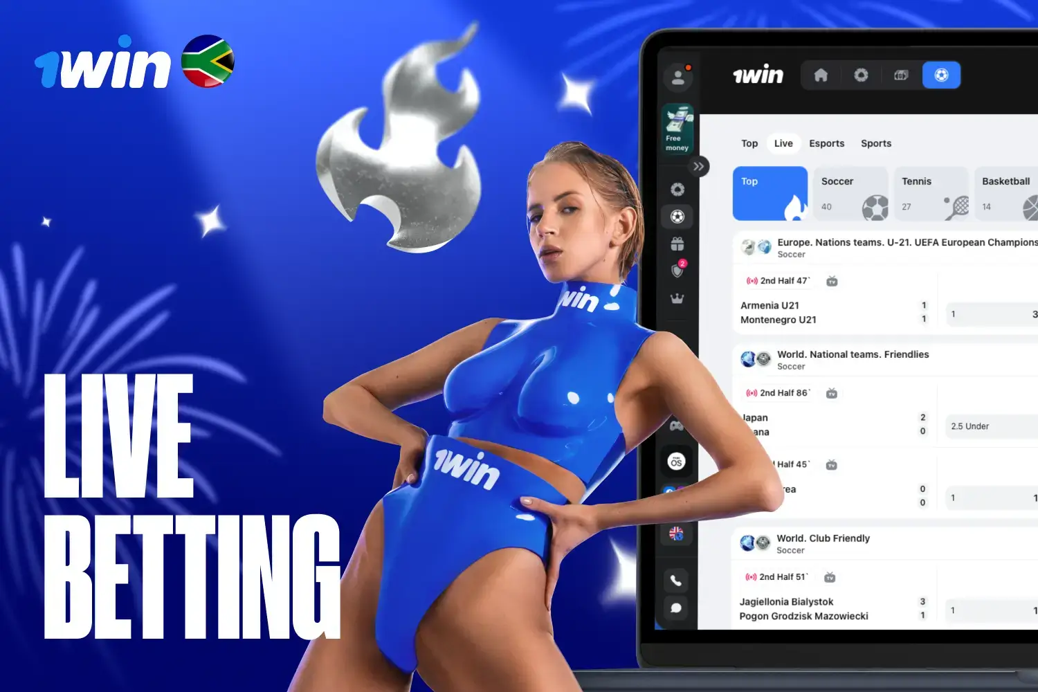 1Win live betting feature available in ZA