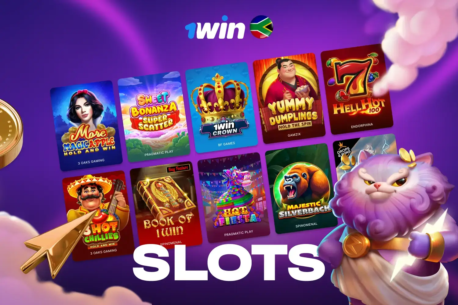 1Win casino slot games selection